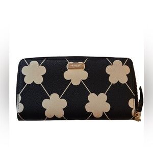 Kate Spade Grant Street Nita Floral Zip Wallet Green Vinyl Leather